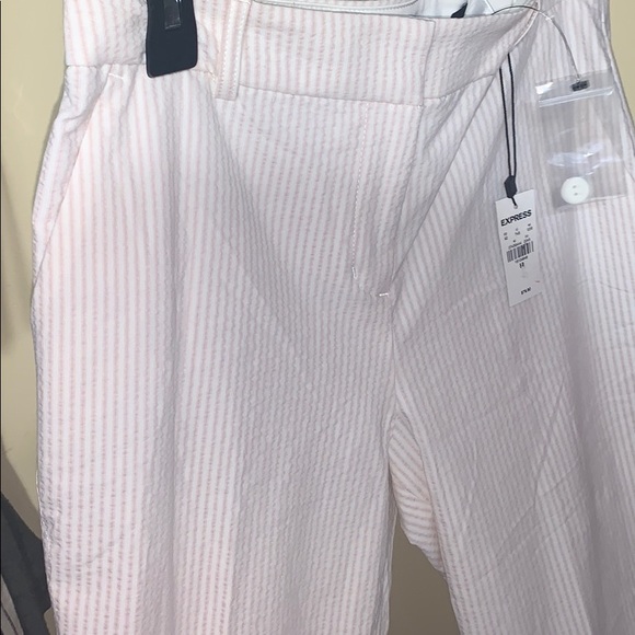 Pink striped columnists ankle mid rise pants! - Picture 2 of 3